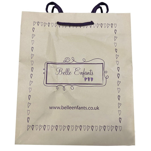 Rope Handle Paper Bags Brown Belle Enfants Printed Carrier Bag - 24cmx11cmx28cm