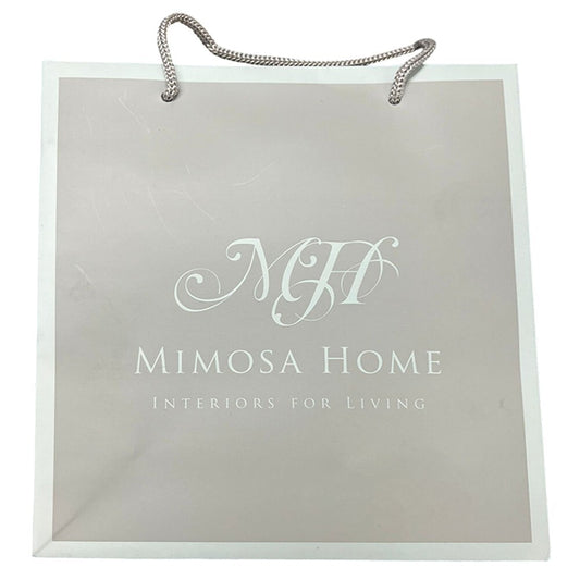Rope Handle Paper Bags Brown Mimosa Home Printed Carrier Bags 25cm x 10cm x 26cm