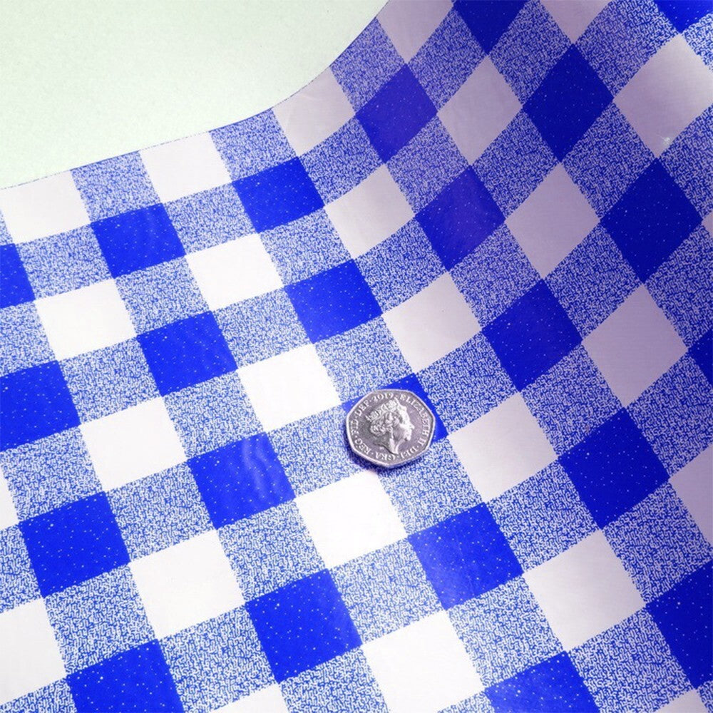 25 x PVC Vinyl Table Cloth Gingham Wipeable Table Cover Protector 90cm x 90cm