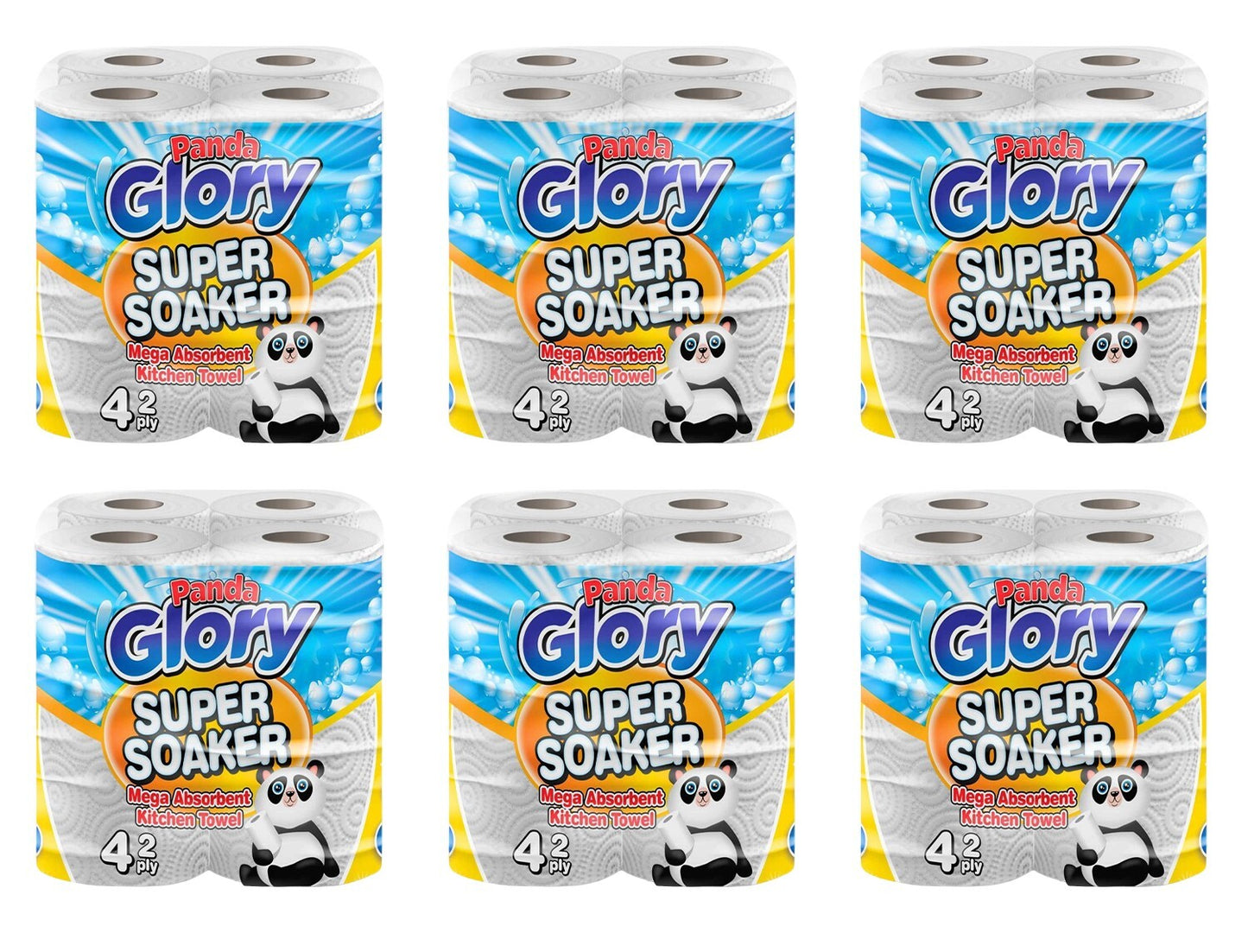 24 x Panda Glory Super Soaker Mega Absorbent Kitchen Towel 2Ply