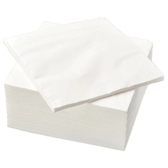 125 x Modern Luxury Soft White Paper Napkins Tissue Paper 40cm x 40cm  2Ply