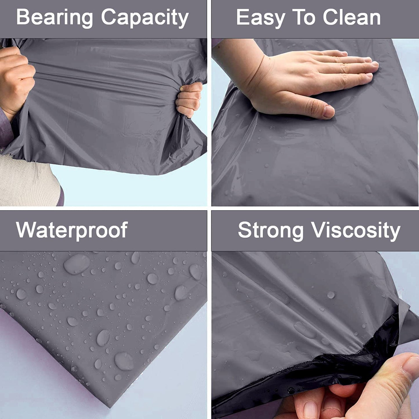 Venuscello® Grey Mailing Bags | 100 x Poly Postal Bags 9" x 12" Tear Proof Self Seal Closure Parcel Packaging Postage Delivery Bags