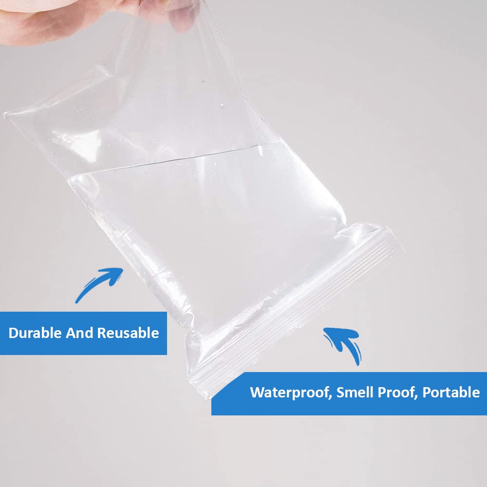 Venuscello® 1000 x Resealable Zip lock Clear Plastic Bags Press Seal Storage Pouches Poly Zip Bags for Store Medicines, Jewellery, Small Sweets & Candy Store - 8" x 11" Inches