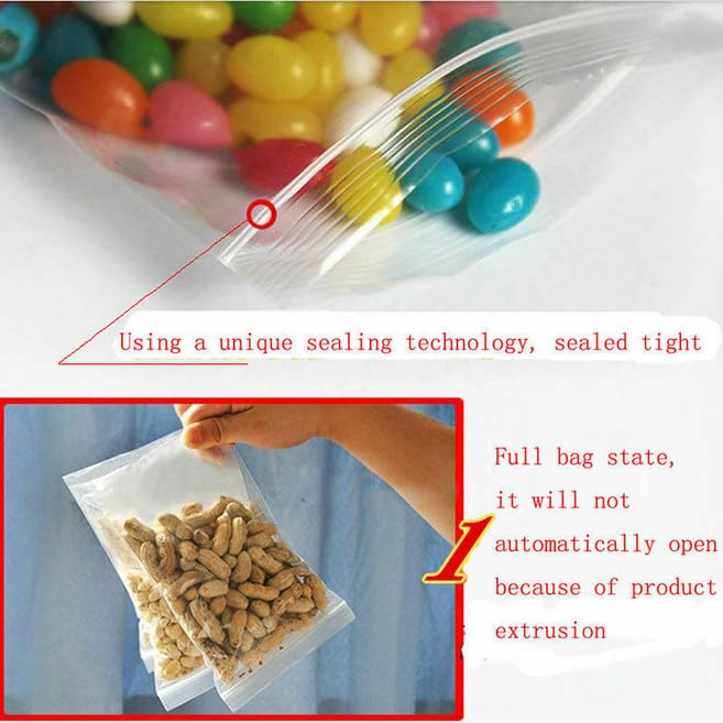 Venuscello® 1000 x Resealable Zip lock Clear Plastic Bags Press Seal Storage Pouches Poly Zip Bags for Store Medicines, Jewellery, Small Sweets & Candy Store - 8" x 11" Inches