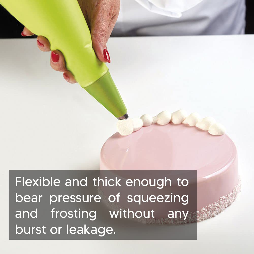 Venuscello® 100 x Green Icing Piping Bags Disposable Savoy Bags 21" Sticky Pastry Decorating Bag Ideal for Baking Easy to Grip and Comfortable