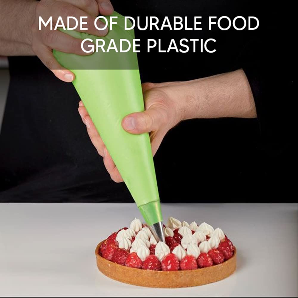Venuscello® 100 x Green Icing Piping Bags Disposable Savoy Bags 21" Sticky Pastry Decorating Bag Ideal for Baking Easy to Grip and Comfortable