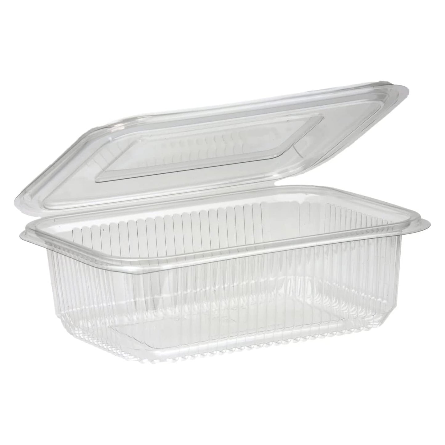 Venuscello® 100 x Hinged Lid Salad Containers 1500cc Clear Plastic Reusable Food Container Ideal for Fruits Sandwich Cake Display
