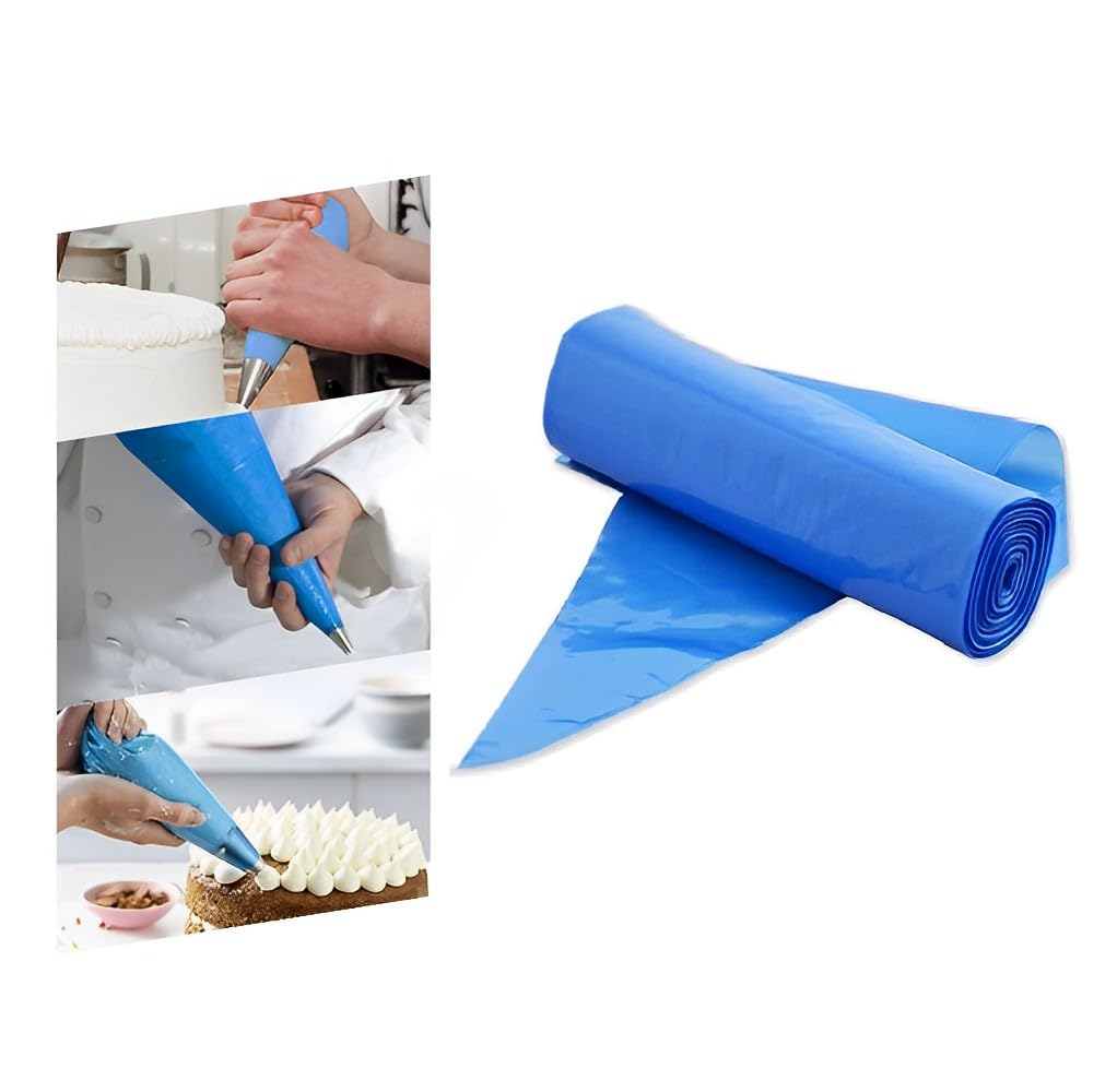 Venuscello® 300 x Icing Piping Savoy Disposable Blue Mash Thick 21" Bags for Decorating Cookies, Cake, Pastry Ideal for Baking Easy to Grip and Comfortable