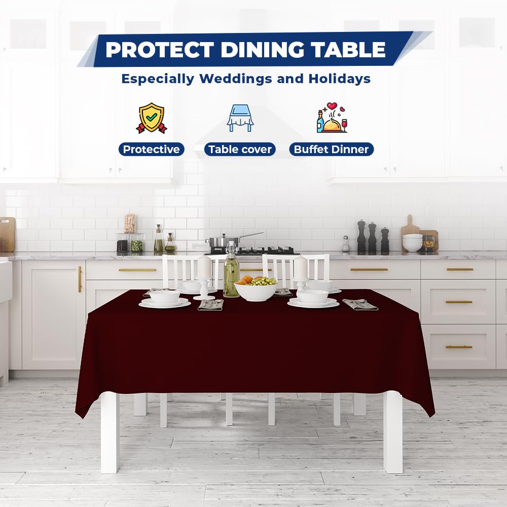 Venuscello Burgundy Banquet Roll 25M x 1.14M | Paper Banqueting Roll for Wedding Buffet Dinner Home Large Disposable Table Paper Cloth Covers