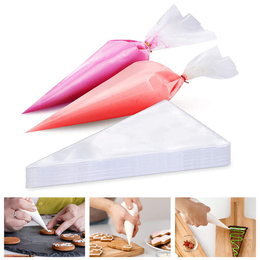 Venuscello® 100 x Icing Piping Savoy Disposable Clear Mash Thick 18" Bags for Decorating Cookies, Cake, Pastry Ideal for Baking Easy to Grip and Comfortable