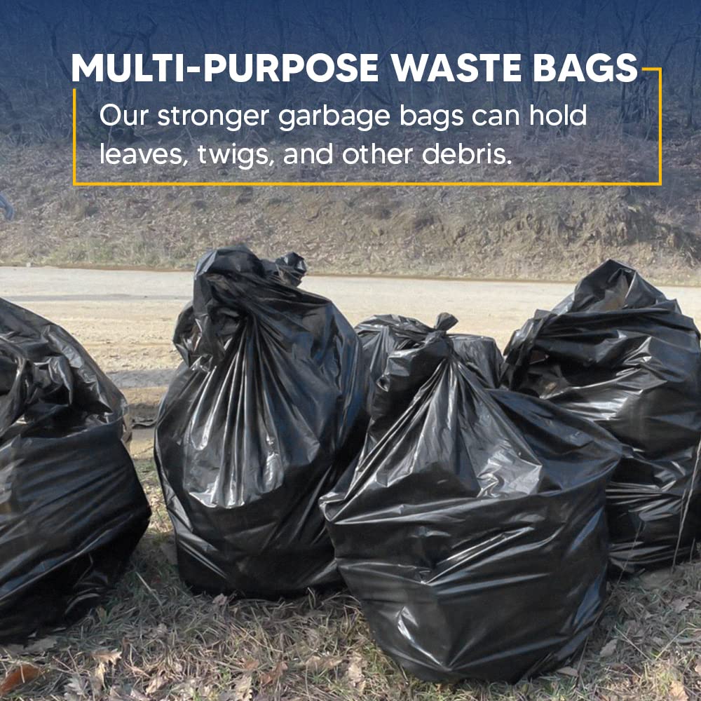 Venuscello 20 x Bin Liners Bags 100l Black Heavy Duty Refuse Sacks Rubble Rubbish Bags for Construction Garbage Bio hazard Wastage 29 x 34 inch