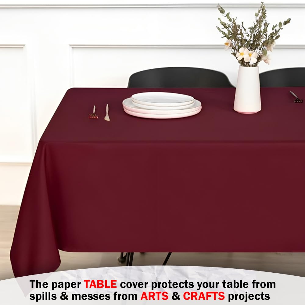 Venuscello® Burgundy Paper Banquet Roll Party Wedding Buffet Table Cover Multi Colours 25M X 1.14M
