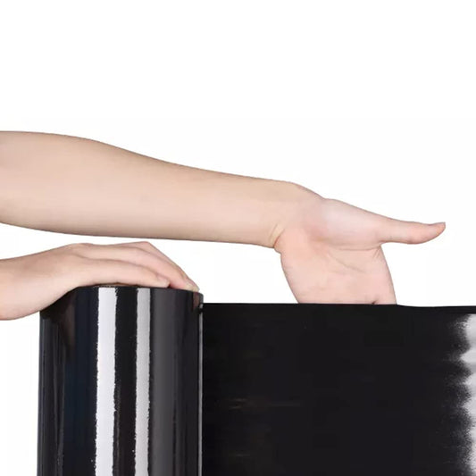 Venuscello® Pallet Wrap Black Stretch Shrink Wrapping Roll 500mm x 25mu Non Extended Cling Film for Moving Secure Packaging & Industrial Shipping