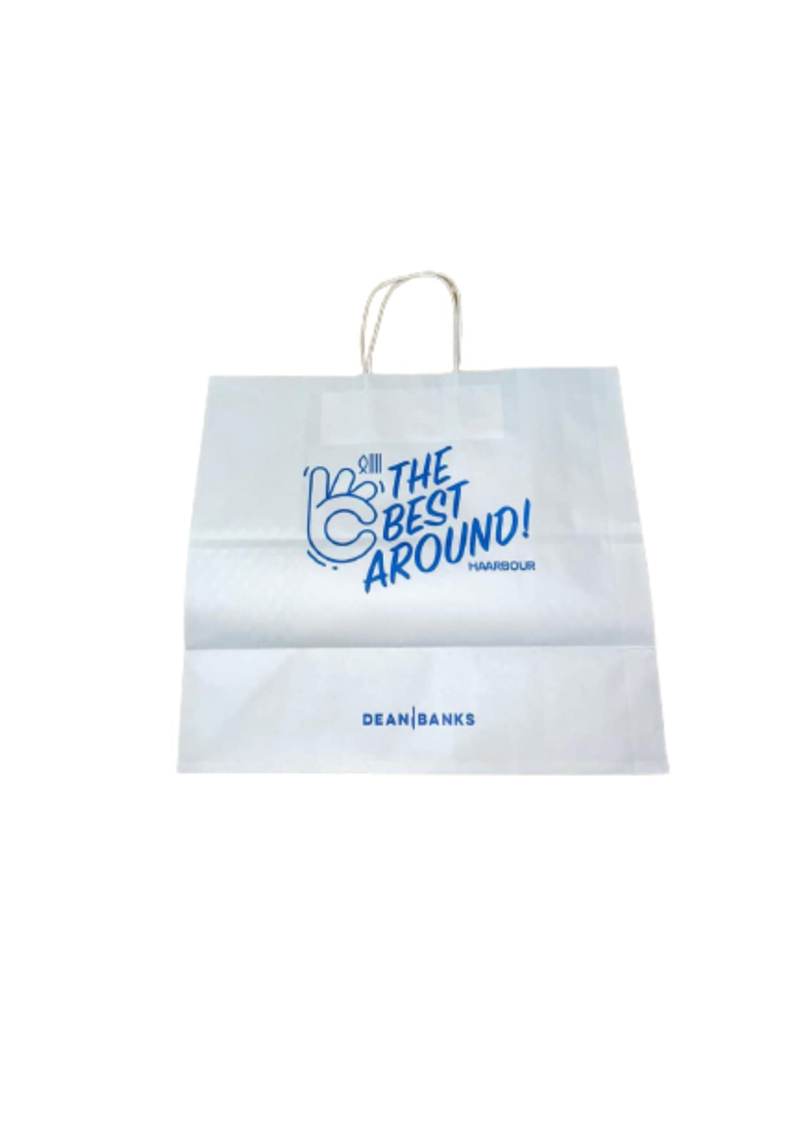 Venuscello® 250 X White Paper Bag With Twisted Handle, Kraft Takeaway Fish, Chips & other food Carrier bag - 13" x 6.5" x 12"