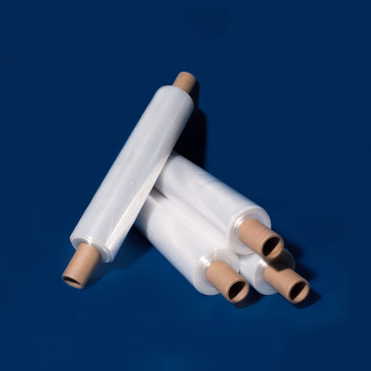 Venuscello® 6 x Pallet Wrap Stretch Shrink Roll Cling Film Clear Extended Core Rolls, Water Proof & Tear Resistant for Secure Packaging, House Moving - 400mm x 250m 20mu