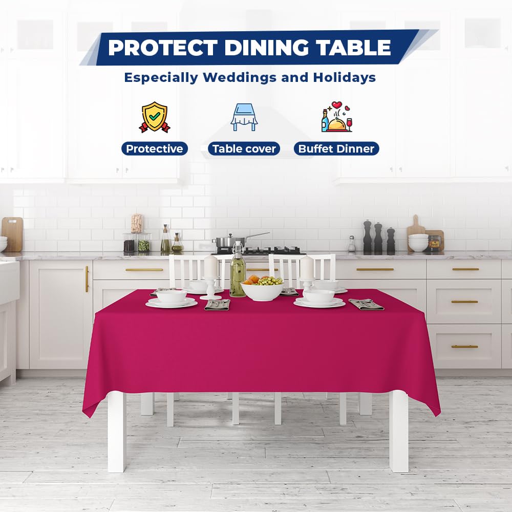 Venuscello Fuchsia Banquet Roll 7m Paper Banqueting Table Cover for Wedding Buffet Dinner Home Large Disposable Table Paper Cloth