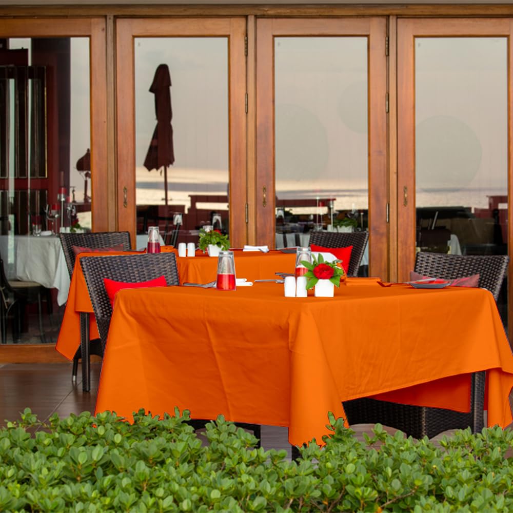 Venuscello Orange Banquet Roll 7m Paper Banqueting Table Cover for Wedding Buffet Dinner Home Large Disposable Table Paper Cloth