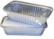 Venuscello® 500 x Aluminum Disposable Rectangular Foil Container With Lids for Roasting, Broiling, Cooking, Food Storage and Food Takeaway - 7" x 4" x 2"