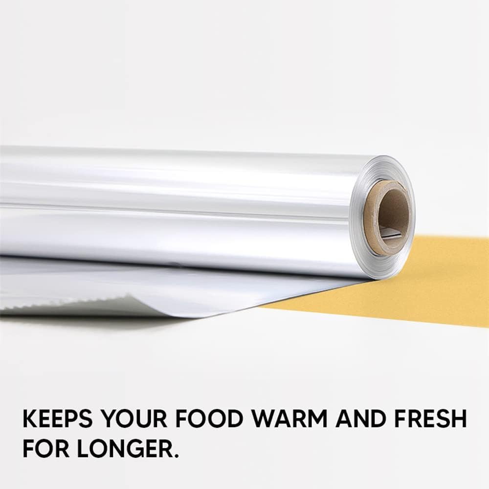 Venuscello® Aluminium Kitchen Tin Foil Roll 450mm x 75m 18" for Restaurants Keep Food Fresh & Hot Long Time