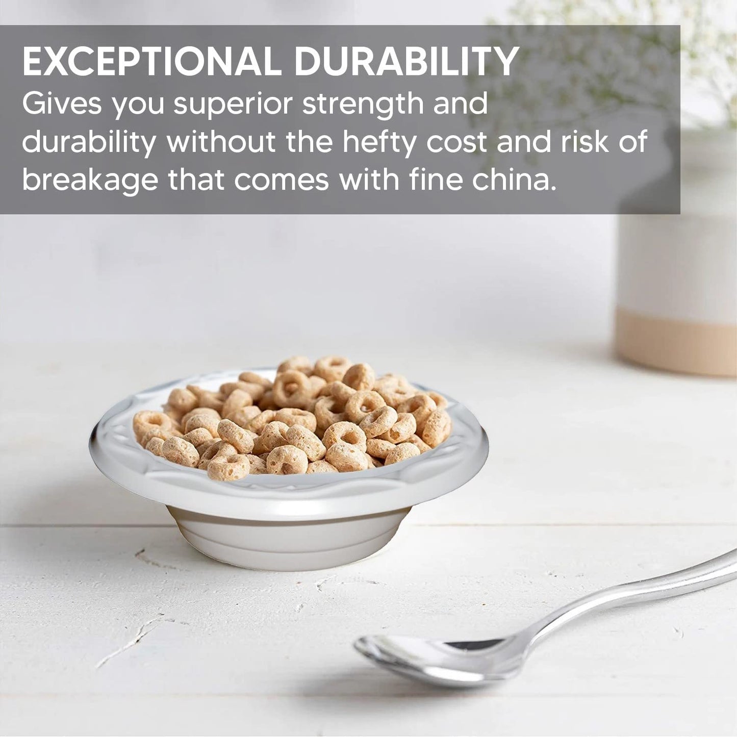 Venuscello® 500 x Disposable Plastic Dessert Bowl 12 oz Composable Perfect for Soup Salad Ideal for Wedding, Birthday Party and Catering