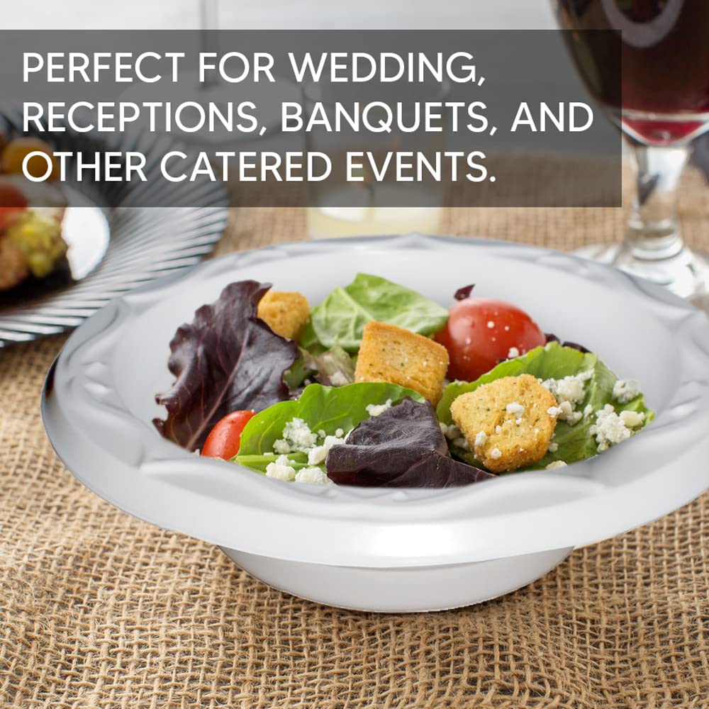 Venuscello® 500 x Disposable Plastic Dessert Bowl 12 oz Composable Perfect for Soup Salad Ideal for Wedding, Birthday Party and Catering