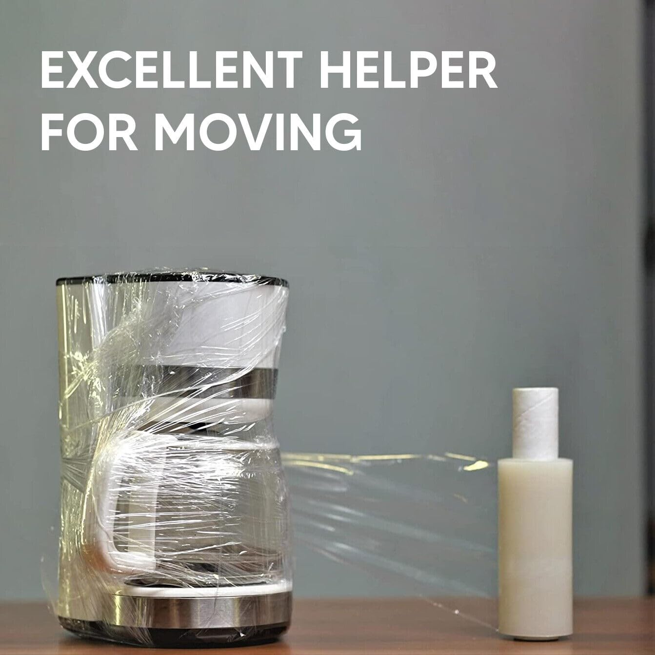 Venuscello® 12 x Pallet Wrap Stretch Shrink Wrap Clear Extended Handy Rolls, Water Proof & Tear Resistant for Secure Packaging, House Moving - 100mm x 150m 17Mu