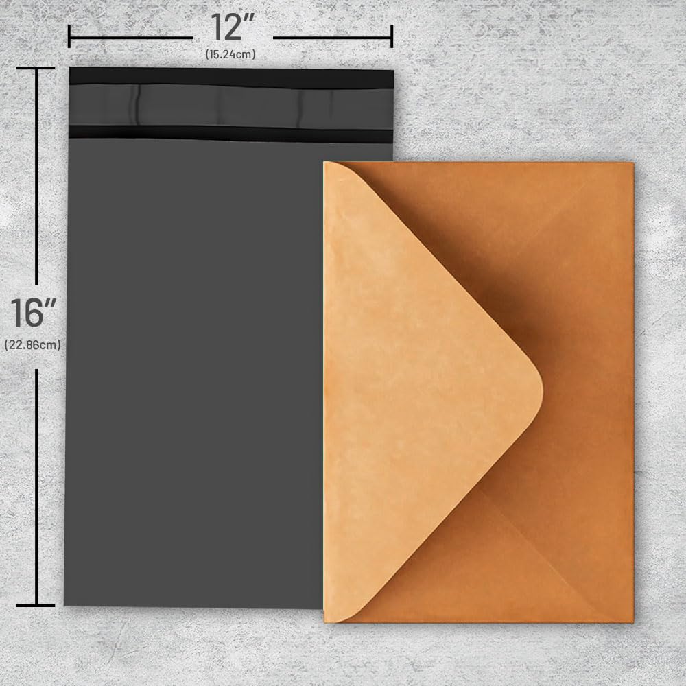 Venuscello 1000 x Grey Mailing Bags Poly Postal Postage Self Sealing Polythene Envelopes for Cloths Packing Shipping & Posting - 17 x 24 in
