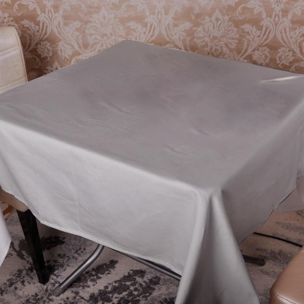 Venuscello® 25 x Silver Paper Table Cloth Square Tabletop Disposable Folded Cover to Protect Table for Birthday Party - 90cm x 90cm