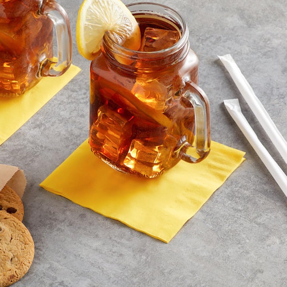 Venuscello 100 Pack Dark Yellow Paper Napkins 2-Ply Disposable Table Napkins - Soft and Strong Paper Serviettes for All Occasions - Everyday Tissues for Cleaning Spills & Wiping Surfaces