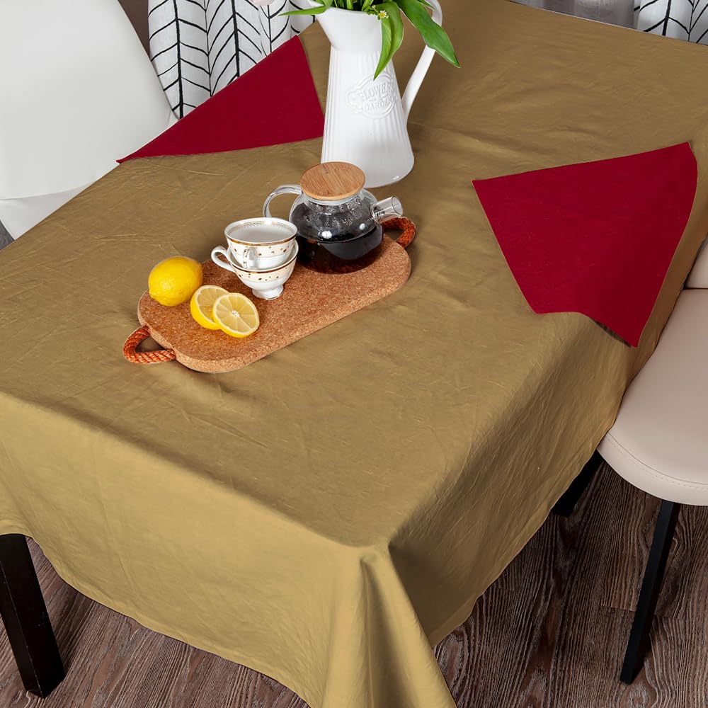 Venuscello® 25 x Gold Paper Table Cloth Square Tabletop Disposable Folded Cover to Protect Table for Birthday Party - 90cm x 90cm