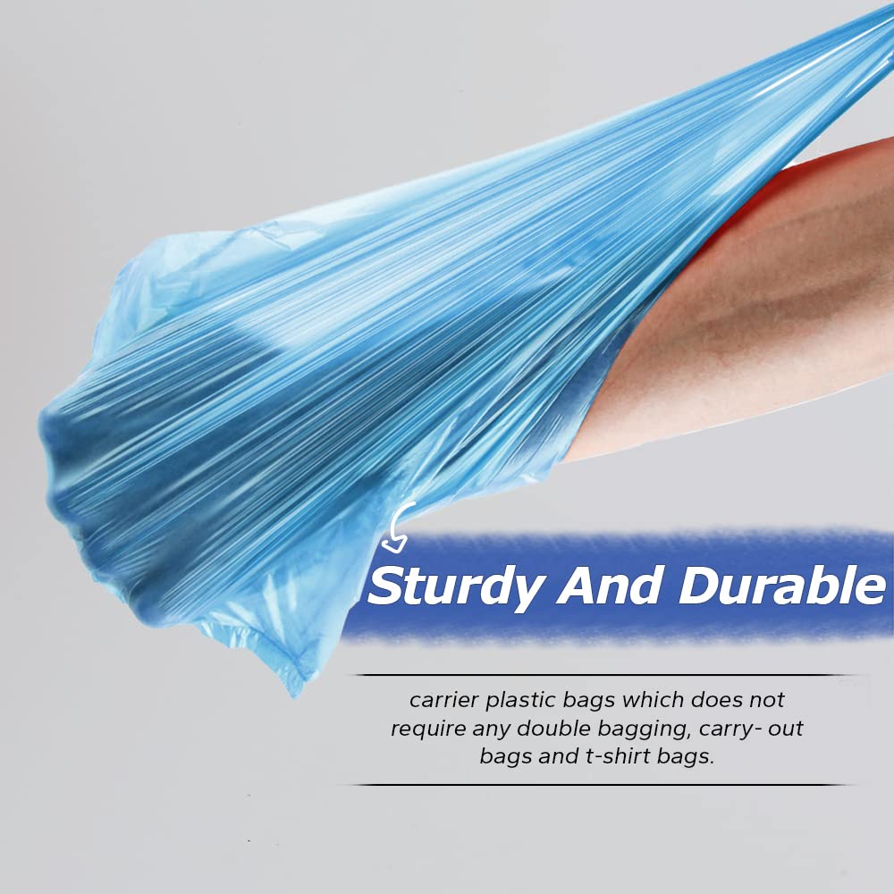 Venuscello® 2000 x Vest Style Carrier Bags Blue Plastic 11" x 17" x 21" 14mu Heavy Duty Carry Bags for Vegetables Fruits Groceries Shopping