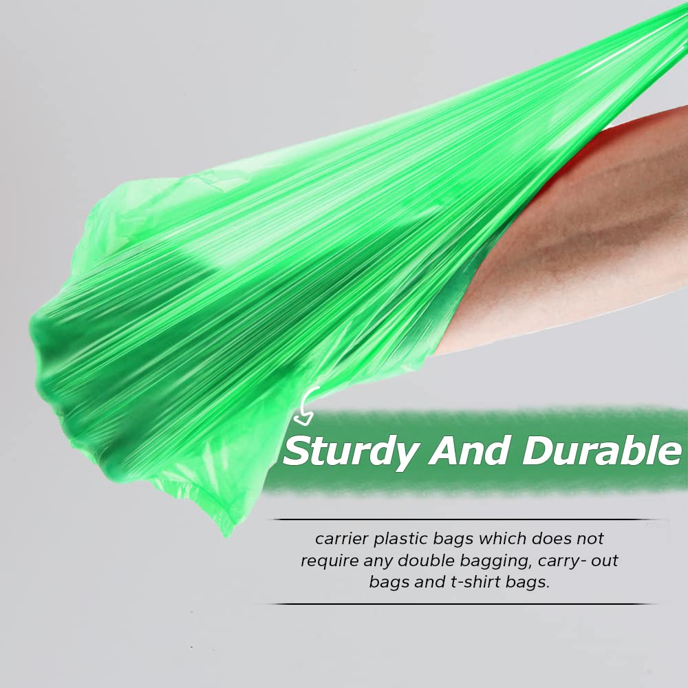 Venuscello® 200 x Vest Style Carrier Bags Green Plastic 11" x 17" x 21" 18mu Heavy Duty Carry Bags for Vegetables Fruits Groceries Shopping