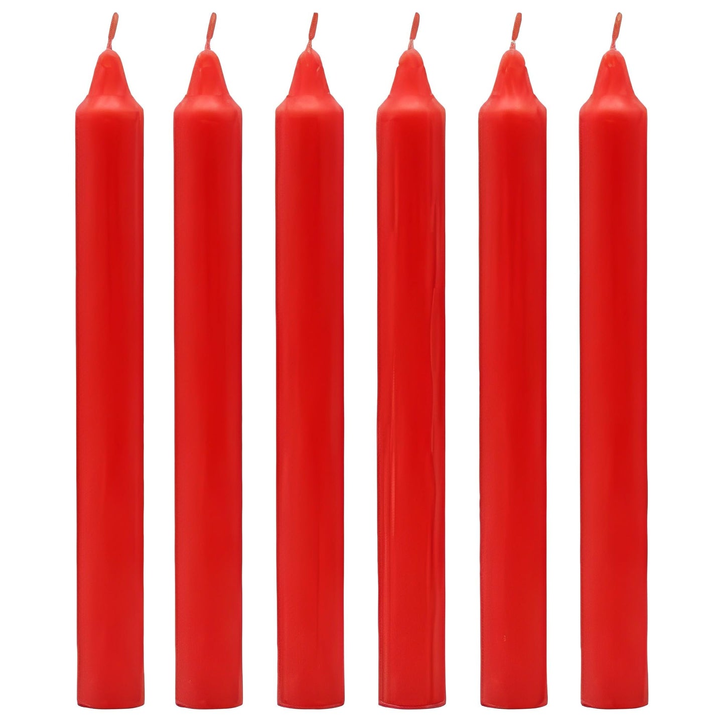 Venuscello® 25 Dinner Candle Tapered Non - Drip Unscented Long Burning Smokeless Which is Made from Pure Paraffin Wax - Multicolored - 18cm (Red)