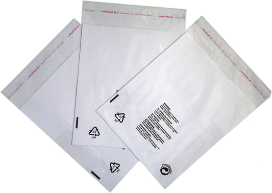 Venuscello® 1000 x Resealable Garment Polypropylene Self Seal Bags White for Storage Dresses, Laundry Cloths, Shirt, T-shirt, Suit - 18" x 24"