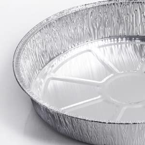 Venuscello® 100 x Aluminum Foil Round Container with Out Lids Trays for Roasting, Broiling, Cooking, Food Storage and Food Takeaway - 7"