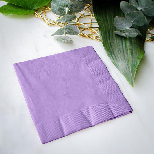 Venuscello® 100 x Serviettes Paper Napkins Lavender Disposable Recyclable Tissue 2-Ply 33cm for Catering Wedding Birthday Parties