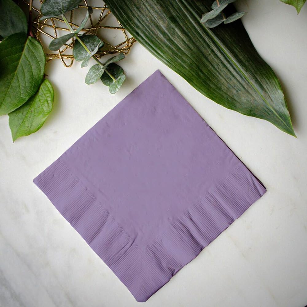 Venuscello® 100 x Serviettes Paper Napkins Lavender Disposable Recyclable Tissue 2-Ply 33cm for Catering Wedding Birthday Parties