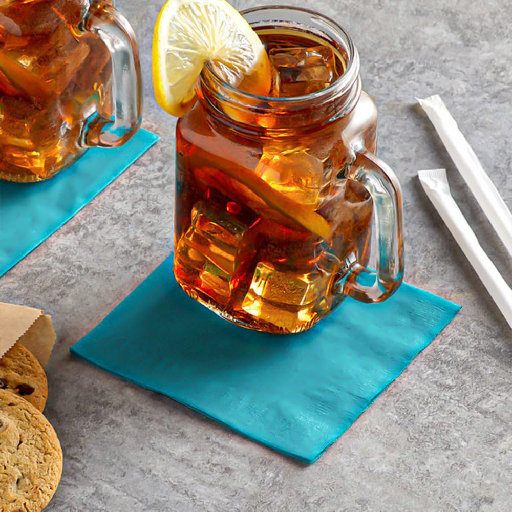 Venuscello® 400 x Serviettes Tissue Paper Napkins Cornflower Blue 2-Ply 33cm for Catering Wedding Birthday Parties - 100 in Each Pack