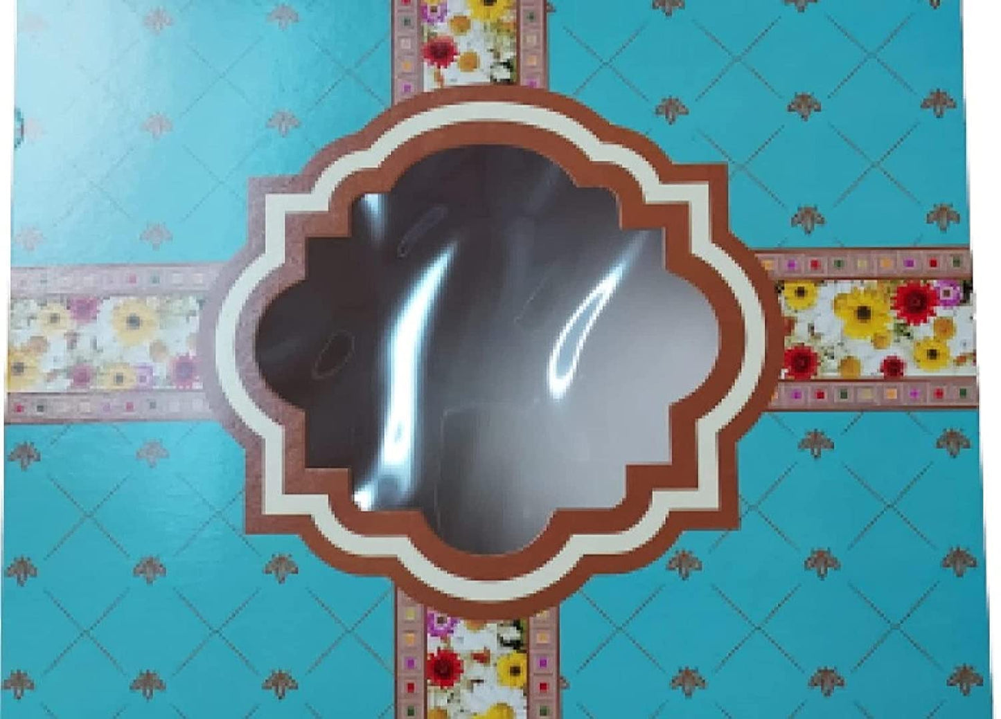 Venuscello® Cake Box Windowed Square Container for Backers to Tiered Cup Cake Pastry Muffins Dessert Cookies Mince Pies & More - Blue & Purple - 8" x 8" x 3" - 100 pc