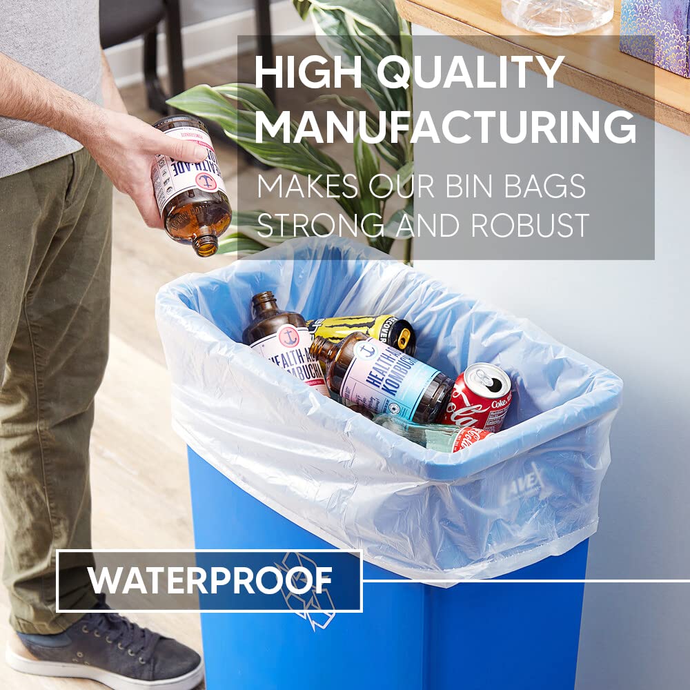 Venuscello® 200 x Heavy Duty Bin Liners Bags Clear for Home & Kitchen Wastage 18 x 29 x 39 in 160 Gauge