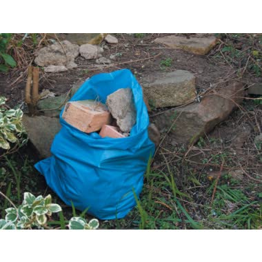 Venuscello® 200 x Wheelie Bin Liners Rubble Builders Refuse Sacks Blue Waste Bin Rubbish Bags for Construction, Bio Hazard & Medical Wastage - 45cm x 98cm + 28cm