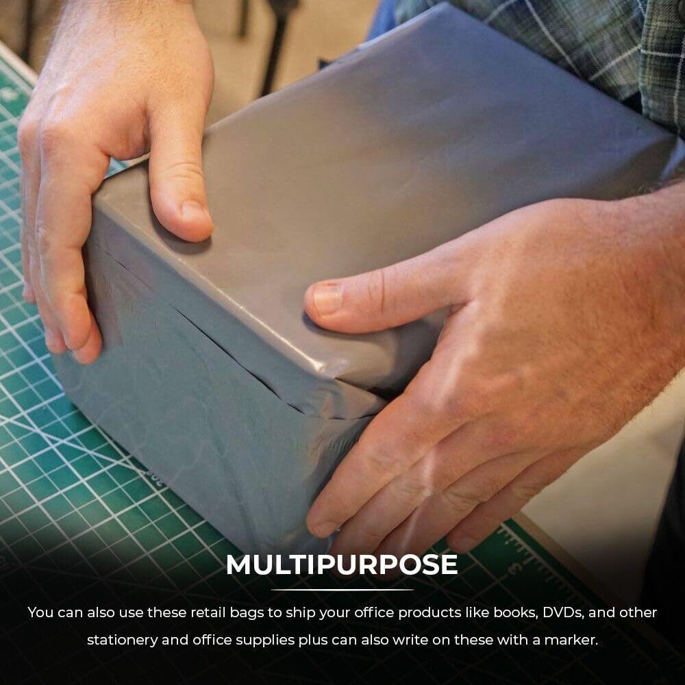 Venuscello® 100 x Grey Mailing Bags Poly Postal Postage Self Sealing Polythene Envelopes for Cloths Packing Shipping & Posting - 9 x 12 in