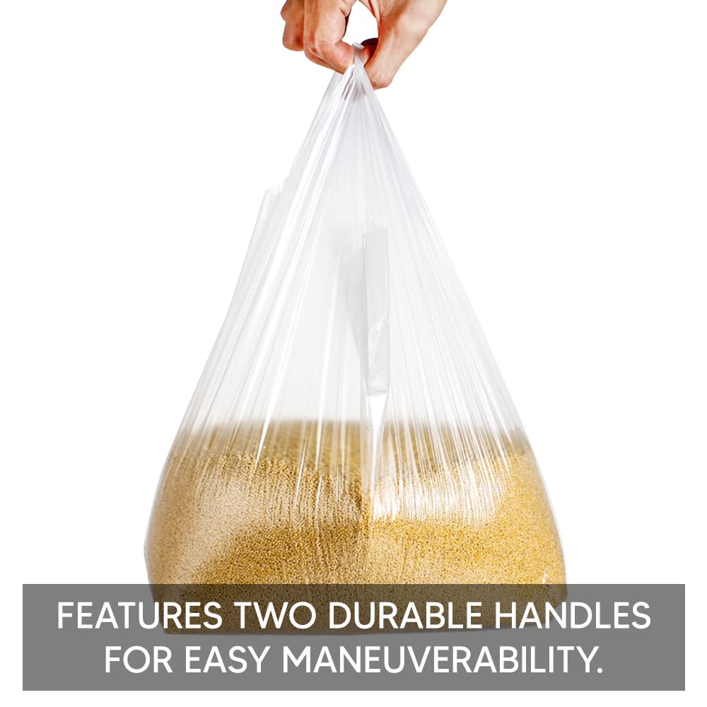 Venuscello® 1000 x Vest Style Carrier Bags White Plastic 16" x 24" x 30" 22mu Heavy Duty Carry Bags for Vegetables Fruits Groceries Shopping