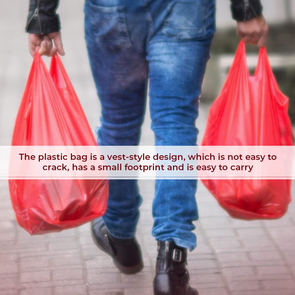 Venuscello Plastic VestCarrier Bags Dark RED - SUPERMARKETS Choose Size/Qty. Fast DELIVERY, Cheap!! (1000, J 12"X18"X23 Jumbo 18MU)