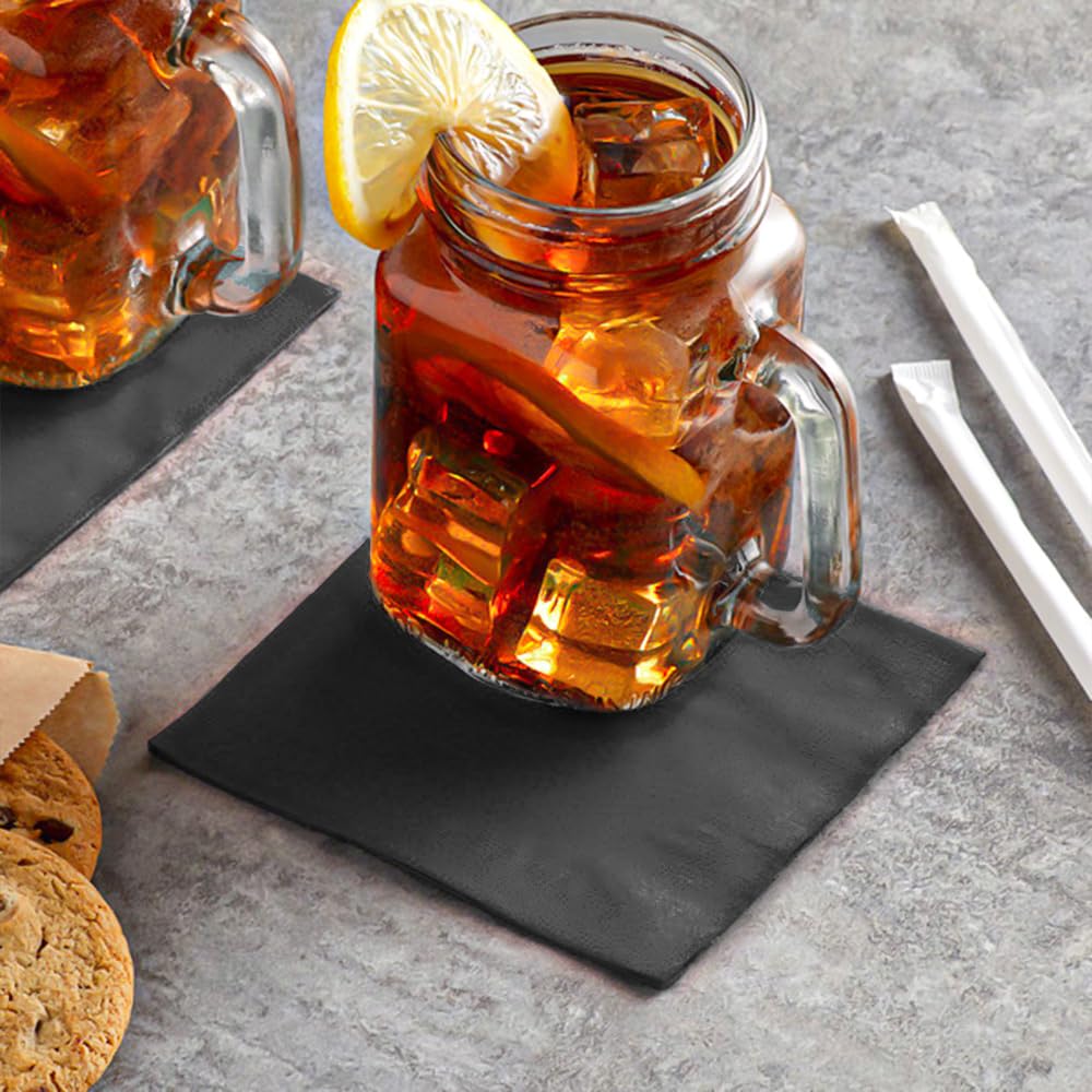 Venuscello® 6000 x Serviettes Tissue Paper Napkins Black 2-Ply 24cm for Catering Wedding Birthday Parties