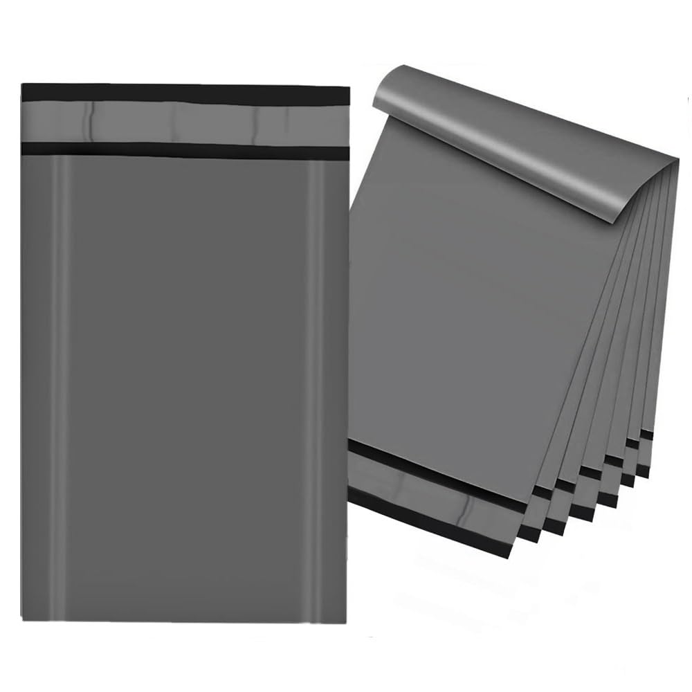 Venuscello® 100 x Grey Mailing Bags Poly Postal Postage Self Sealing Polythene Envelopes for Cloths Packing Shipping & Posting - 17 x 24 in