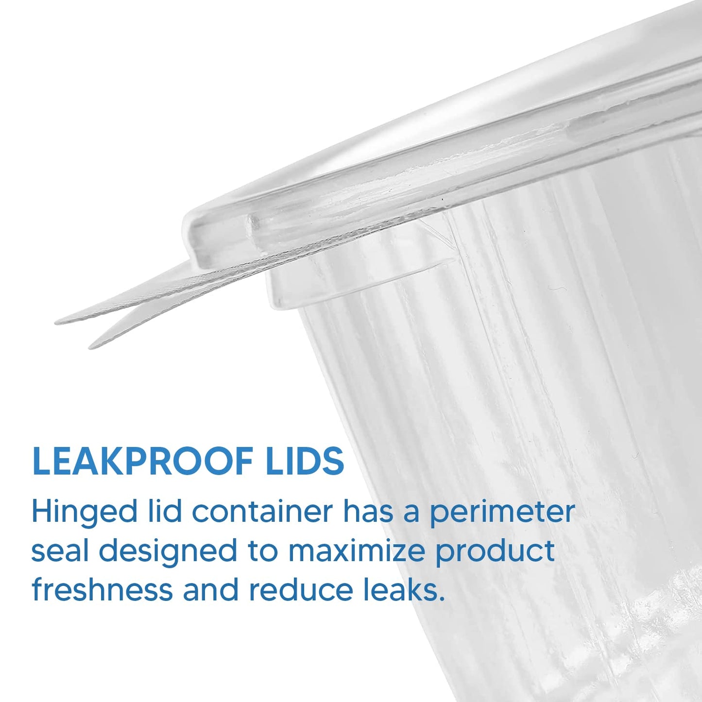 Venuscello® 500 x Hinged Lid Salad Containers 500cc Clear Plastic Reusable Food Container Ideal for Fruits Sandwich Cake Display