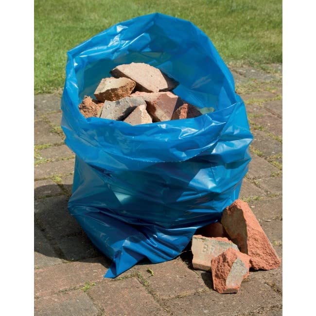 Venuscello® 30 x Wheelie Bin Liners Rubble Builders Refuse Sacks Blue Waste Bin Rubbish Bags for Construction, Bio Hazard & Medical Wastage - 500 x 760mm - 400 Gauges - 100 Micron