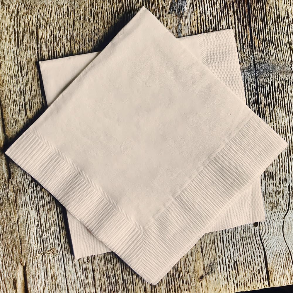 Venuscello 100 Pack Cream Paper Napkins 2-Ply 33cm Disposable Table Napkins - Soft and Strong Paper Serviettes for All Occasions - Everyday Tissues for Cleaning Spills & Wiping Surfaces