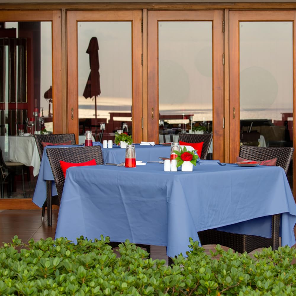 Venuscello® 8m Blue Banqueting Roll, Tablecloth, Paper Table Cover Roll for Wedding Party at Home, Buffet Dinner and Ideal Solution to Protect Dining Table